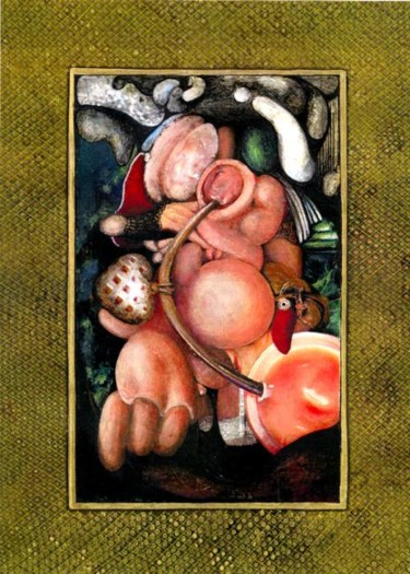 Peinture intitulée "mucus mystique" par Gil Angelo Gazzoli, Œuvre d'art originale