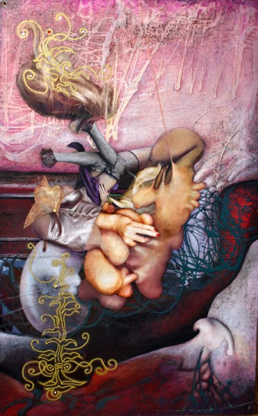 Collages intitulée "Incubation Lyrique" par Gil Angelo Gazzoli, Œuvre d'art originale, Acrylique