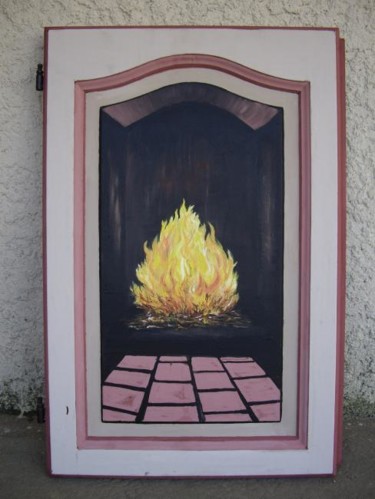 Peinture intitulée "feux de cheminée" par Gilionne, Œuvre d'art originale