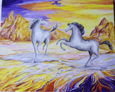 Peinture intitulée "Couleur cheval" par Gilionne, Œuvre d'art originale