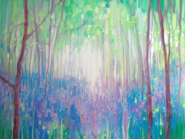 Painting titled "Bluebell Invasion -…" by Gill Bustamante, Original Artwork, Oil