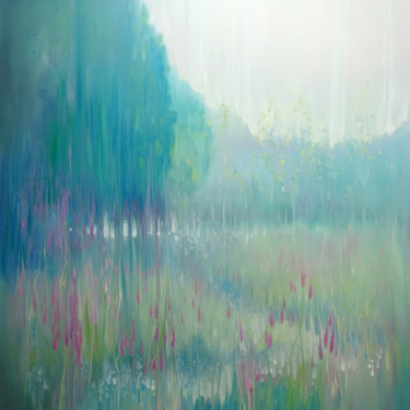 Schilderij getiteld "Ageless Meadow - A…" door Gill Bustamante, Origineel Kunstwerk, Olie