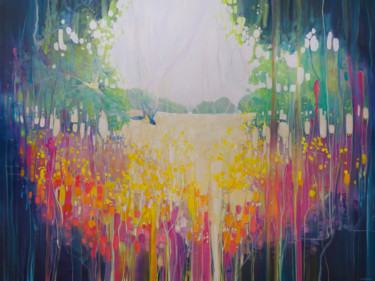 Schilderij getiteld "Summer Dissolving" door Gill Bustamante, Origineel Kunstwerk, Olie