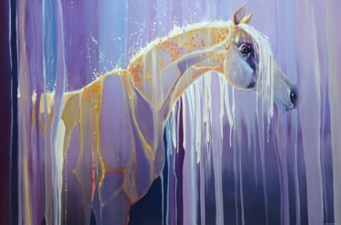 Pintura titulada "Assembling Horse" por Gill Bustamante, Obra de arte original, Oleo