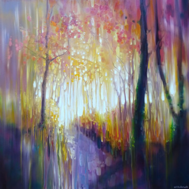Painting titled "October Glows" by Gill Bustamante, Original Artwork, Oil