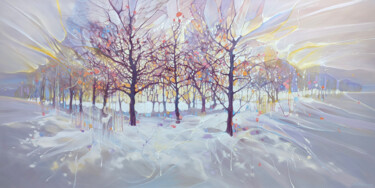 Painting titled "Winter Spell" by Gill Bustamante, Original Artwork, Oil