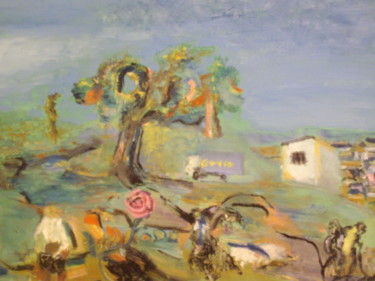 Peinture intitulée "paysage" par Gilles Colomar, Œuvre d'art originale, Huile