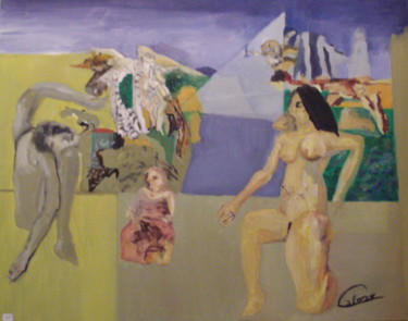 Peinture intitulée "L'éveil" par Gilles Colomar, Œuvre d'art originale