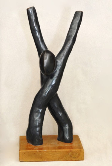 「Chromosome danseur」というタイトルの彫刻 Gilles De La Buharayeによって, オリジナルのアートワーク, 金属
