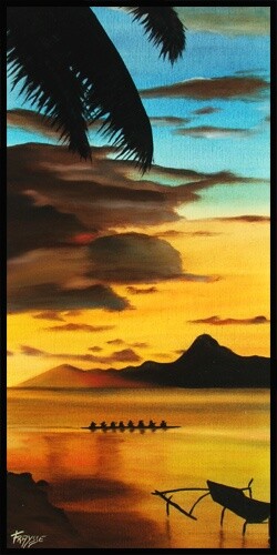 Painting titled "COUCHER DE SOLEIL S…" by Gilles Fraysse, Original Artwork