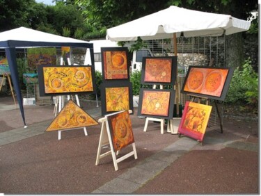 Painting titled "Marché de la créati…" by Gilles Fraysse, Original Artwork