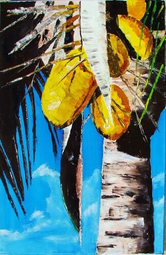 Painting titled "COCO COCOTIER" by Gilles Fraysse, Original Artwork, Oil