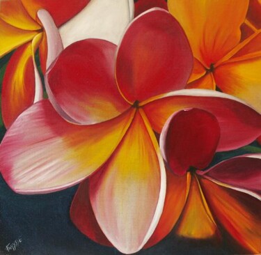 Painting titled "FLOWERS TIPANI" by Gilles Fraysse, Original Artwork, Oil