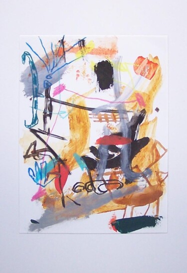 Картина под названием "Musical Mood 006" - Gilles Glaçon, Подлинное произведение искусства, Акрил