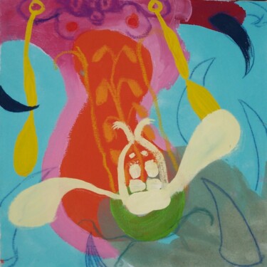 Картина под названием "Dragon soul" - Gilles Glaçon, Подлинное произведение искусства, Акрил