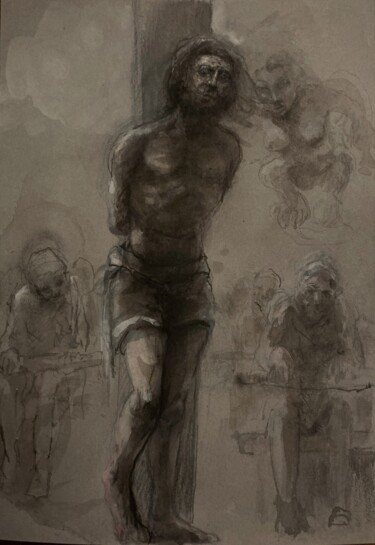 Dessin intitulée "Odysseus" par Gilles Glaçon, Œuvre d'art originale, Encre