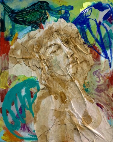 Malarstwo zatytułowany „Spiritus” autorstwa Gilles Glaçon, Oryginalna praca, Akryl Zamontowany na Drewniana rama noszy