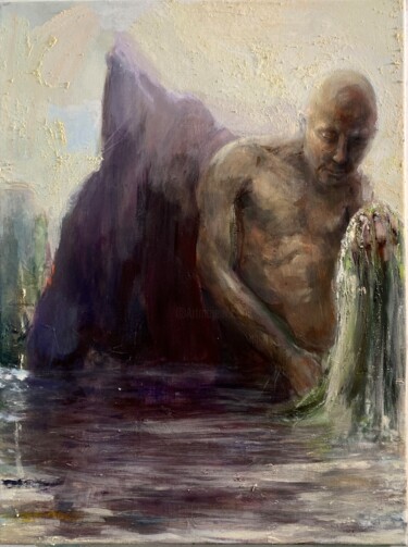 Pittura intitolato "Titan" da Gilles Glaçon, Opera d'arte originale, pigmenti