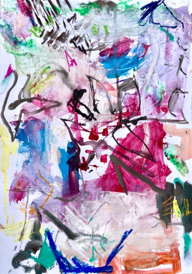 Картина под названием "Instict Abstract 02" - Gilles Glaçon, Подлинное произведение искусства, Акрил
