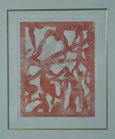 Printmaking titled "danse 2" by Gilles Nickelsen, Original Artwork, Engraving Mounted on Cardboard