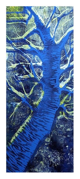 Printmaking titled "arbr bleu" by Gilles Nickelsen, Original Artwork, Engraving