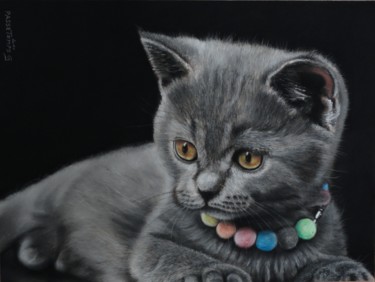 Peinture intitulée "chaton-12-07-2011.j…" par Gilles Passetemps, Œuvre d'art originale
