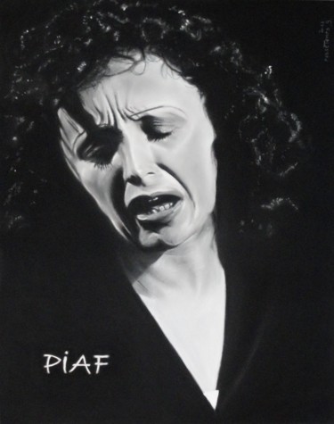 Peinture intitulée "edith-piaf.jpg" par Gilles Passetemps, Œuvre d'art originale, Pastel