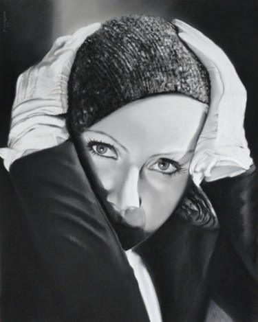 Peinture intitulée "le-bonnet-de-greta.…" par Gilles Passetemps, Œuvre d'art originale, Pastel