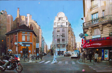 Картина под названием "Une Seconde à Paris" - Gilles Paul Esnault, Подлинное произведение искусства, Масло Установлен на Дер…