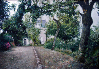 Malerei mit dem Titel "Maison de Soulaines" von Gilles Paul Esnault, Original-Kunstwerk, Öl