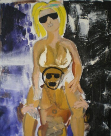 Painting titled "Destroyed Couple" by Gilles Piquereau, Original Artwork, Acrylic