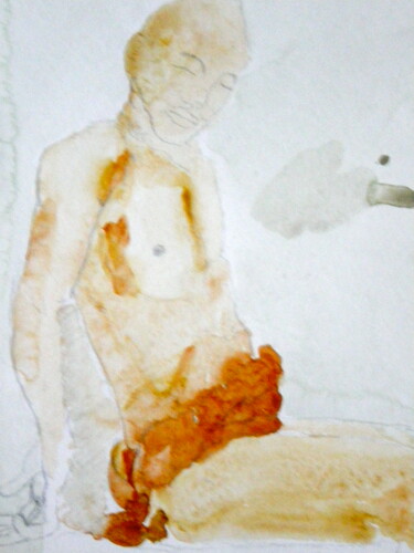 Ζωγραφική με τίτλο "Martyr Painted" από Gilles Piquereau, Αυθεντικά έργα τέχνης, Ακουαρέλα