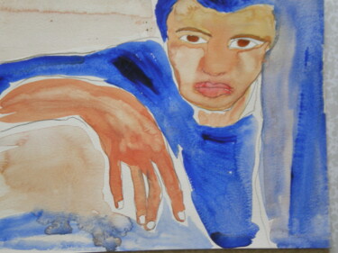 Peinture intitulée "Blues Déliquescent" par Gilles Piquereau, Œuvre d'art originale, Aquarelle