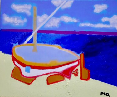 Painting titled "En Rade" by Gilles Piquereau, Original Artwork, Oil