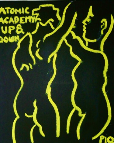 Картина под названием "ATOMIC ACADEMY UP &…" - Gilles Piquereau, Подлинное произведение искусства, Масло