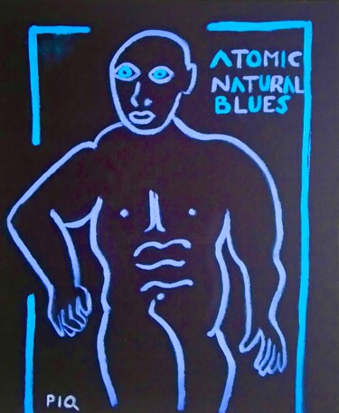 Peinture intitulée "ATOMIC NATURAL BLUES" par Gilles Piquereau, Œuvre d'art originale, Huile