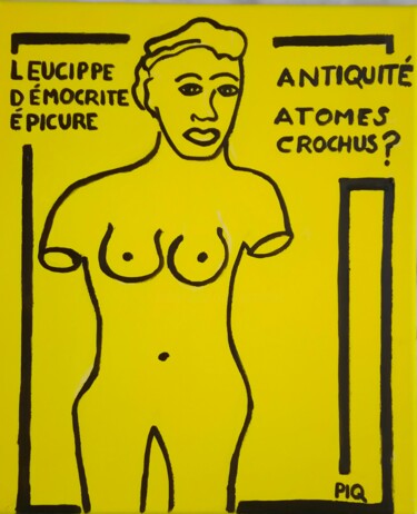 Schilderij getiteld "ATOM ANTIQUITé" door Gilles Piquereau, Origineel Kunstwerk, Olie