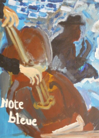Painting titled "Note Bleue" by Gilles Piquereau, Original Artwork, Acrylic