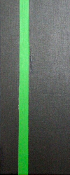 Painting titled "Vert sur noir" by Gilles Piquereau, Original Artwork