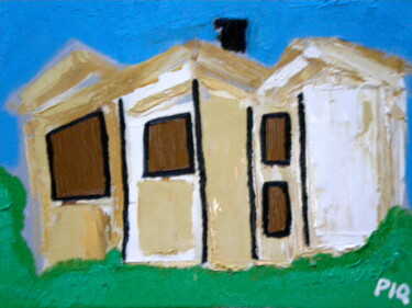 Painting titled "Villa" by Gilles Piquereau, Original Artwork, Oil