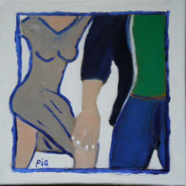 Schilderij getiteld "Contact" door Gilles Piquereau, Origineel Kunstwerk, Olie