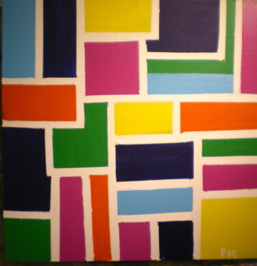 Painting titled "Abstraction 3" by Gilles Piquereau, Original Artwork, Oil