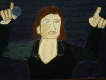 Malerei mit dem Titel "Mick Jagger (Rollin…" von Gilles Piquereau, Original-Kunstwerk, Öl