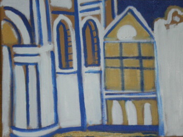 Pintura titulada "Eglise" por Gilles Piquereau, Obra de arte original, Oleo