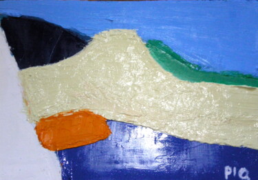 Peinture intitulée "la falaise" par Gilles Piquereau, Œuvre d'art originale, Huile