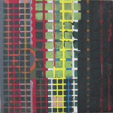 Peinture intitulée "t-vert-dans-une-cit…" par Gilles Quere, Œuvre d'art originale, Acrylique