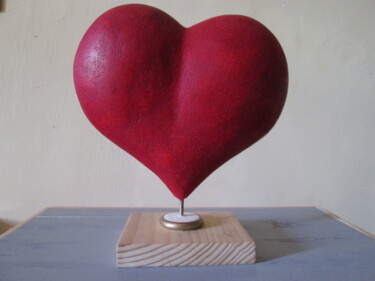 Sculpture titled "Coeur" by Gilles Quere, Original Artwork, Concrete