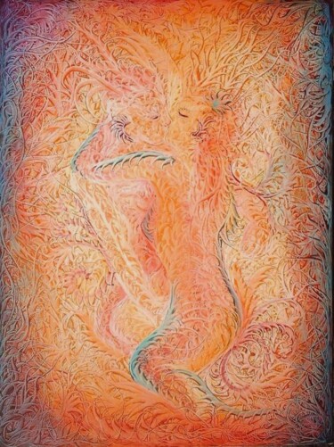 Painting titled "couple d'enfer" by Gilles Renard, Original Artwork