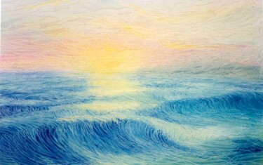 Peinture intitulée "lever de soleil" par Gilles Renard, Œuvre d'art originale