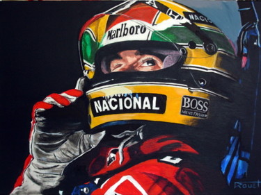 Malarstwo zatytułowany „Ayrton Senna: Magic…” autorstwa Gil Spinning Wheel, Oryginalna praca, Akryl